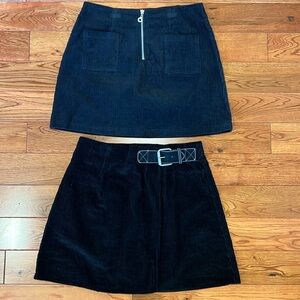 New Star & Sac See Set of 2 Corduroy Black Mini Skirts Both Junior Large